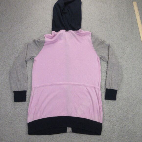 ST. JOHN Hoodie Cardigan Sweater Womens size Medium Wool Color Block Pink - Picture 5 of 13